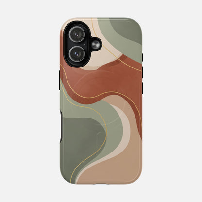 Abstract Earth Tone iPhone Case — Tough Magnetic | MagSafe Compatible