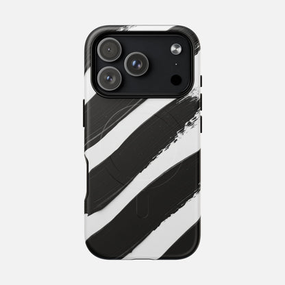 Abstract Black Brushstroke iPhone Case — Tough Magnetic | MagSafe Compatible