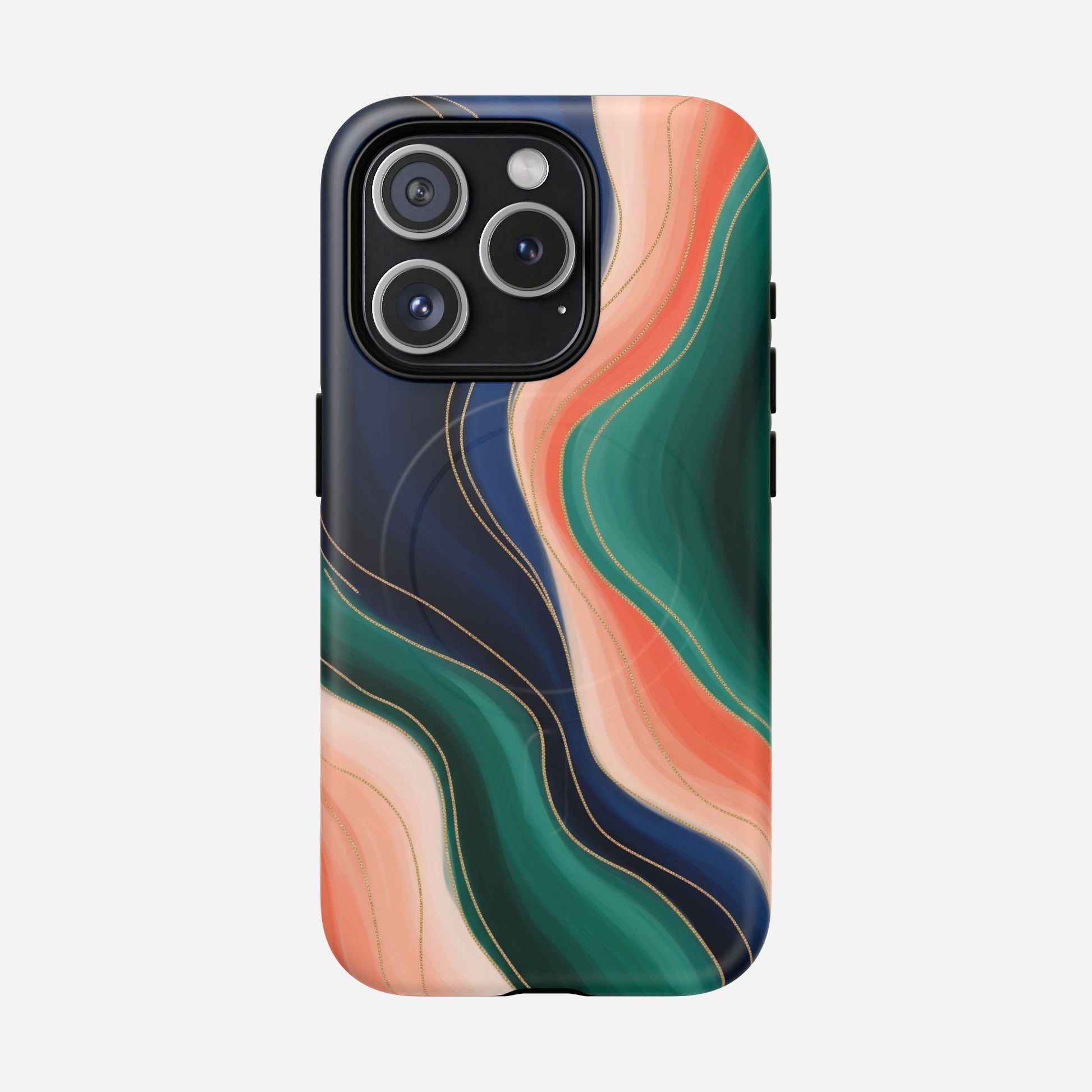 Magnetic Tough Case — Abstract Ocean Wave Design Phone Cover iPhone 15 Pro Matte Phone Case