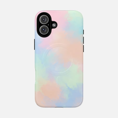 Pastel Watercolor Tough Magnetic Phone Case — Protective MagSafe Compatible Cover iPhone 16 Plus Glossy Phone Case