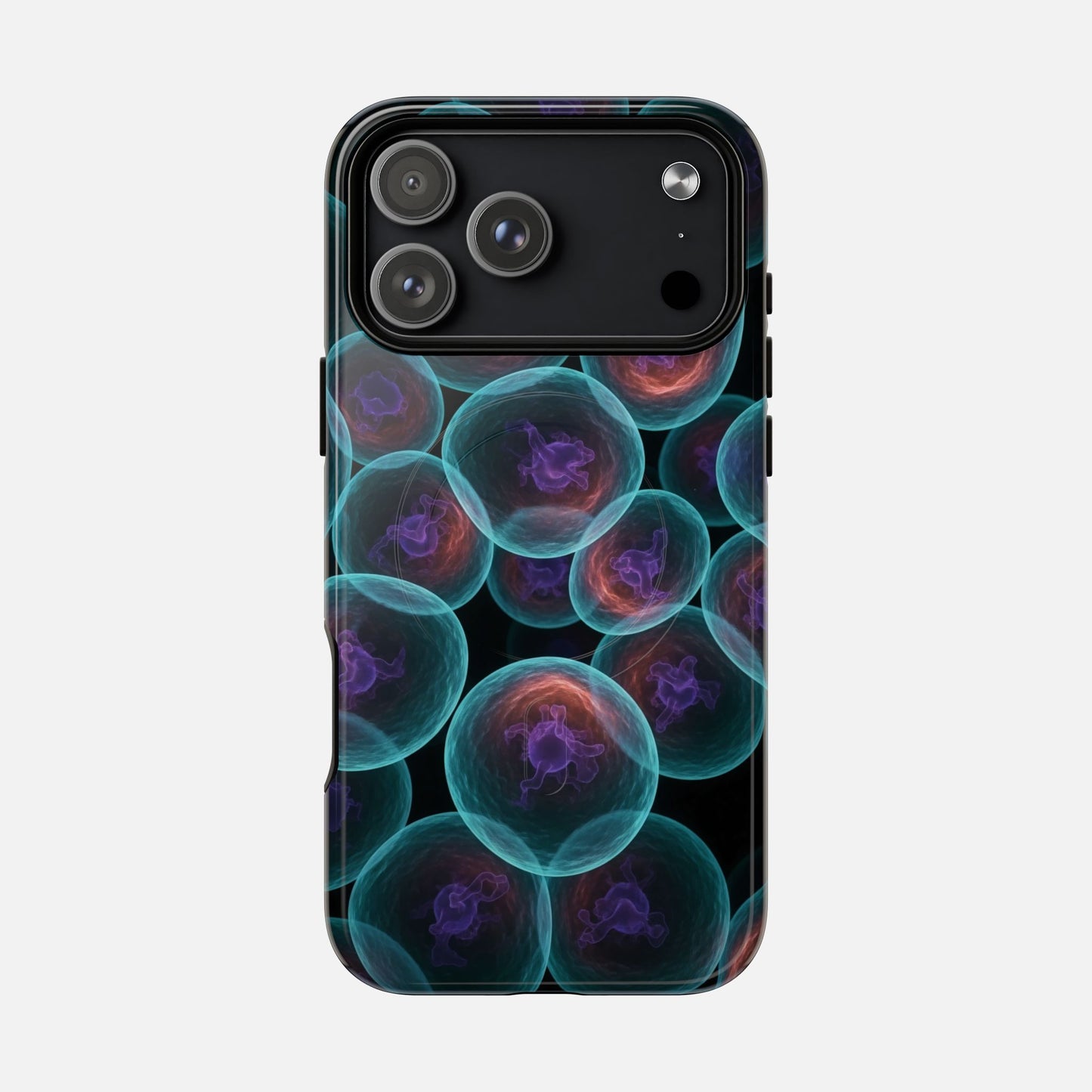 Abstract Neon Bubbles Magnetic Phone Case — Protective Tough Magnetic iPhone Cover iPhone 17 Pro Max Glossy Phone Case
