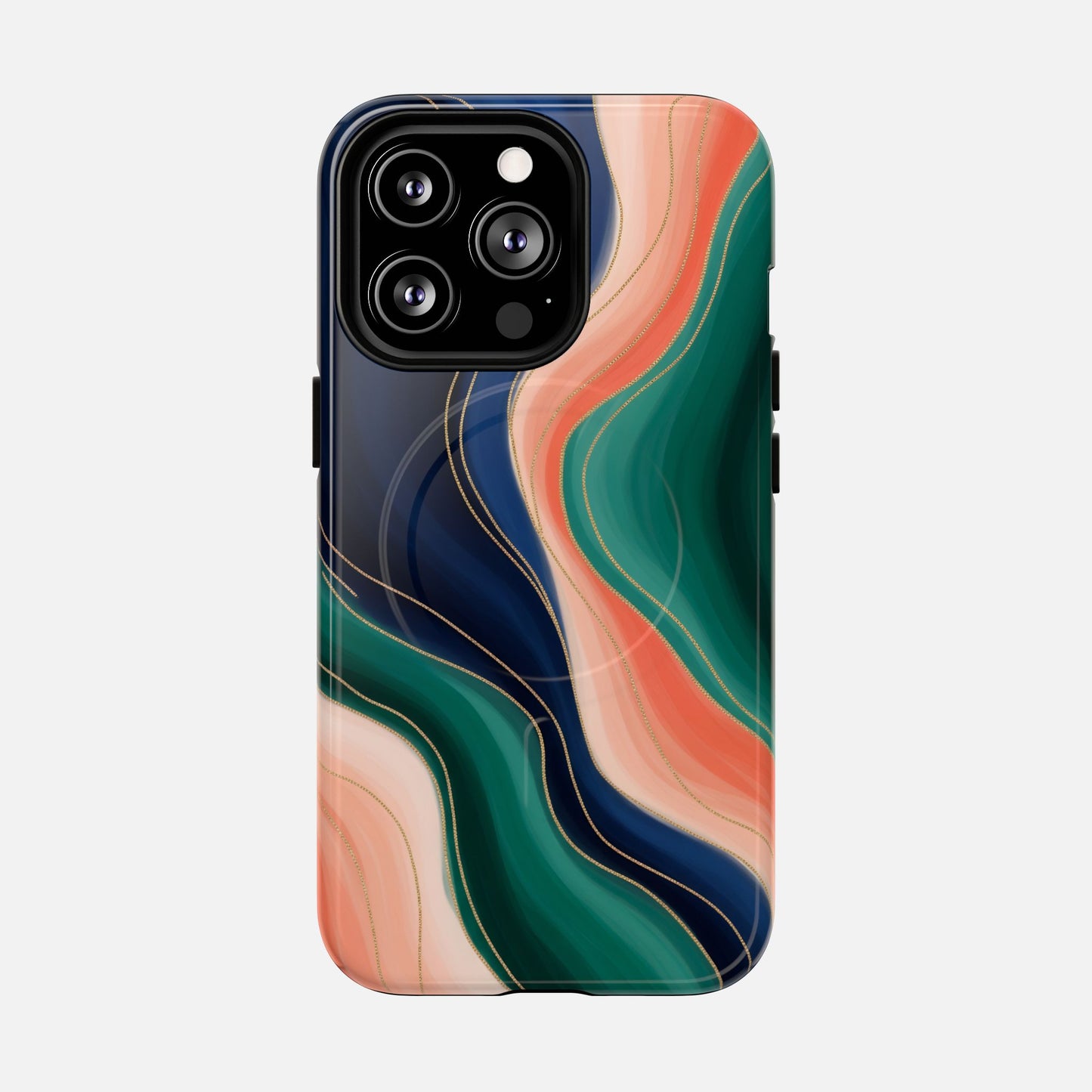 Magnetic Tough Case — Abstract Ocean Wave Design Phone Cover iPhone 13 Pro Glossy Phone Case