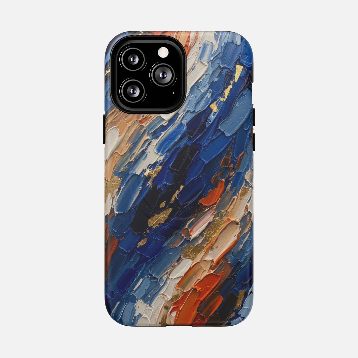 Magnetic Phone Case — Abstract Blue & Orange Paint Texture iPhone 13 Pro Max Matte Phone Case