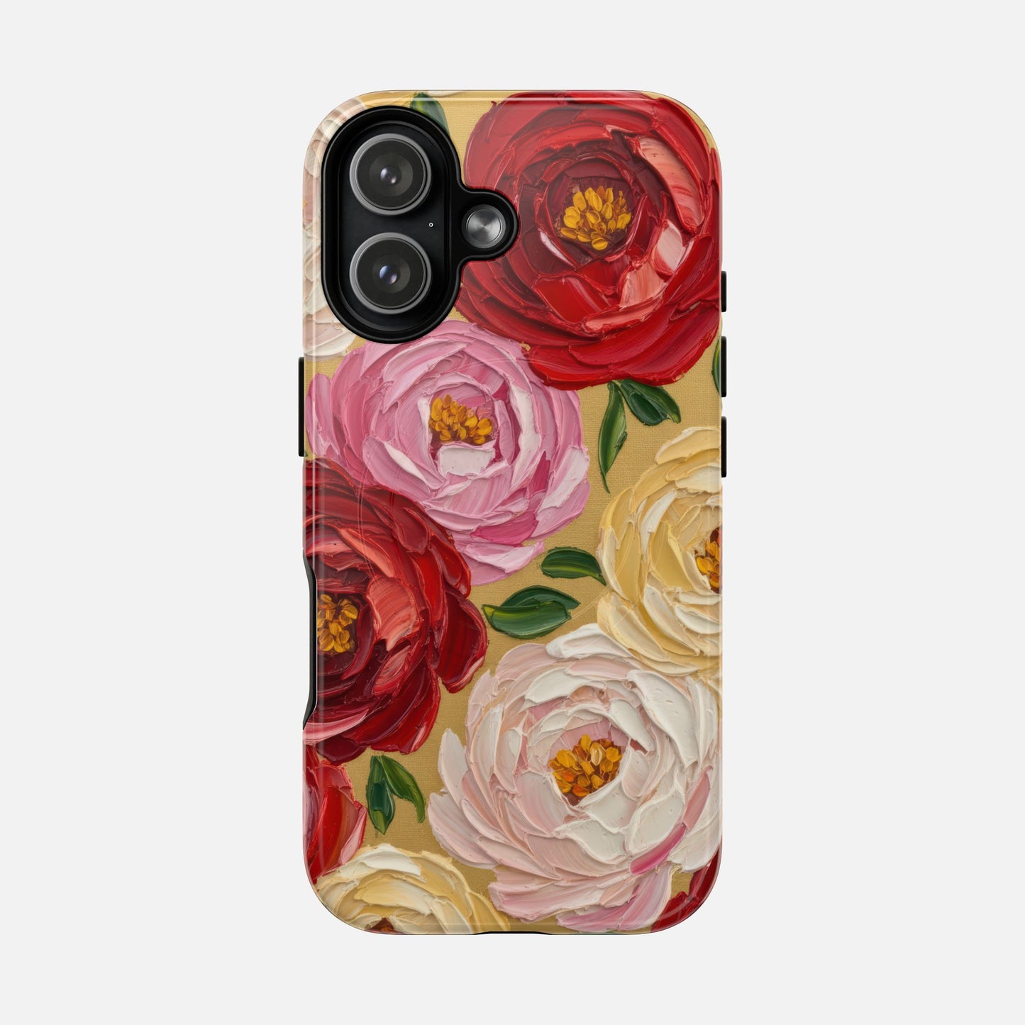 Floral Camellia With Rose & Blush Blooms iPhone Case — Tough Magnetic | MagSafe Compatible