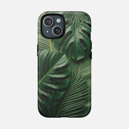 Tropical Monstera Magnetic Phone Case — Tough Protective iPhone Cover iPhone 15 Matte Phone Case