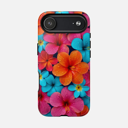 Colorful Tropical Plumeria Floral iPhone Case — Tough Magnetic | MagSafe Compatible