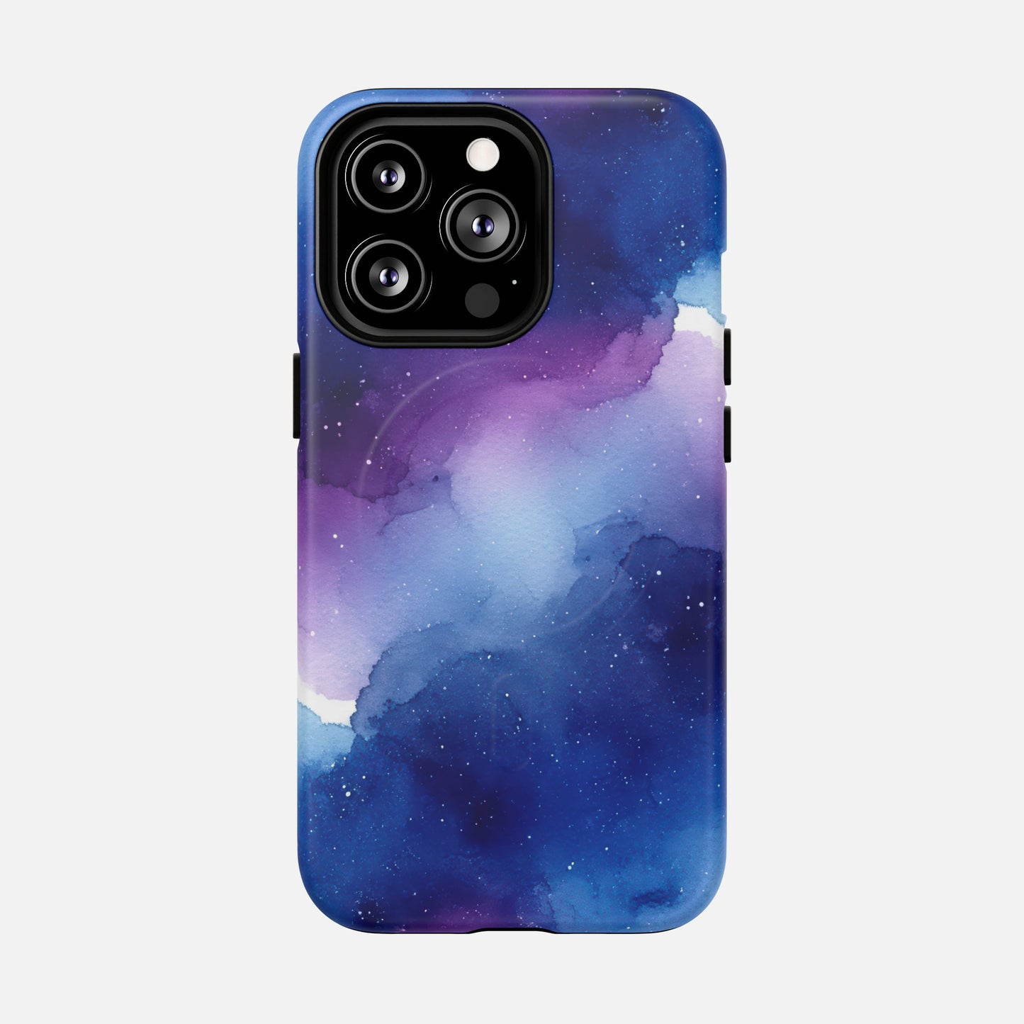 Galaxy Watercolor Tough Magnetic Phone Case — Blue Purple Nebula MagSafe Cover iPhone 13 Pro Matte Phone Case