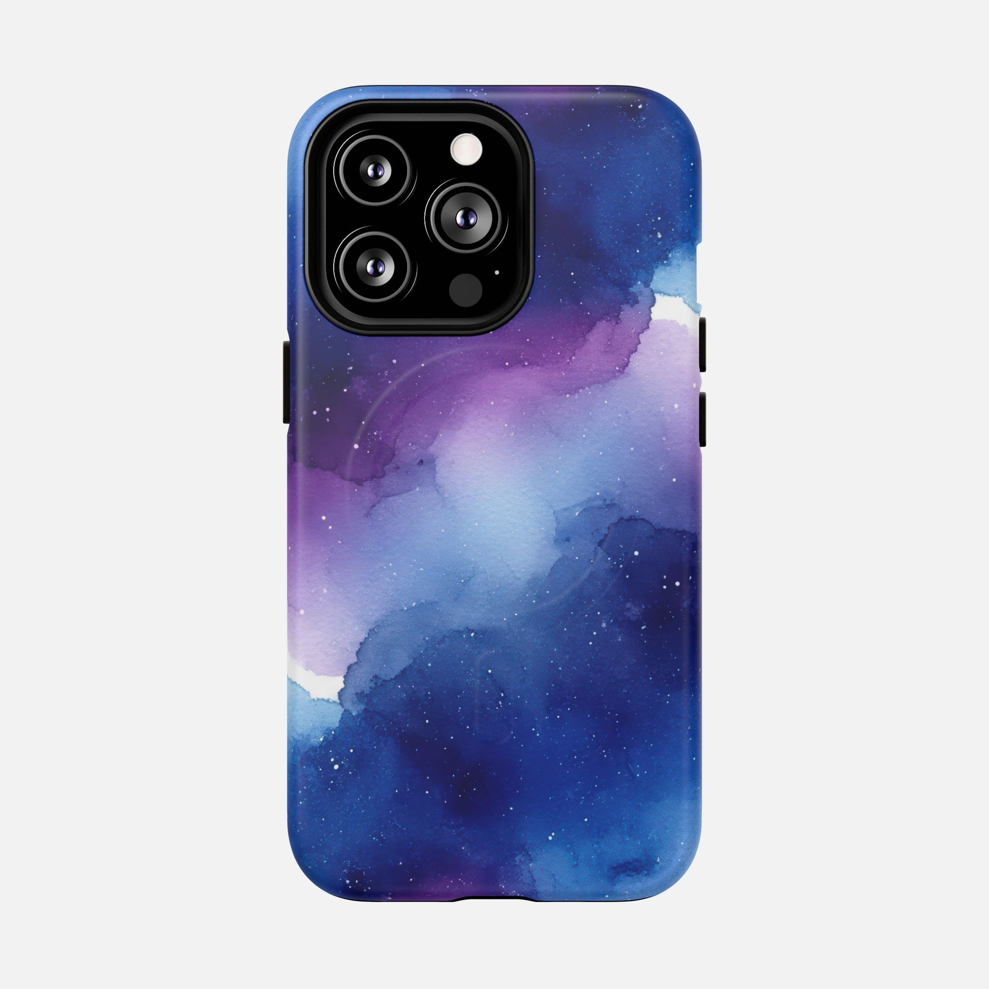 Galaxy Watercolor Tough Magnetic Phone Case — Blue Purple Nebula MagSafe Cover iPhone 13 Pro Matte Phone Case