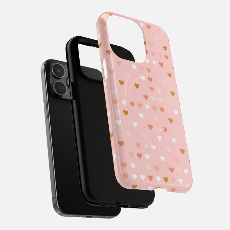 Pink Heart Pattern iPhone Case — Tough Magnetic | MagSafe Compatible