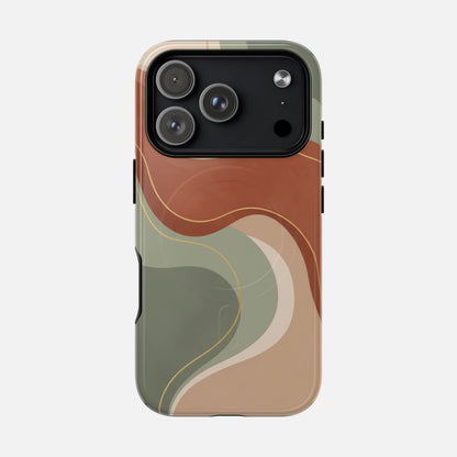 Abstract Earth Tone iPhone Case — Tough Magnetic | MagSafe Compatible