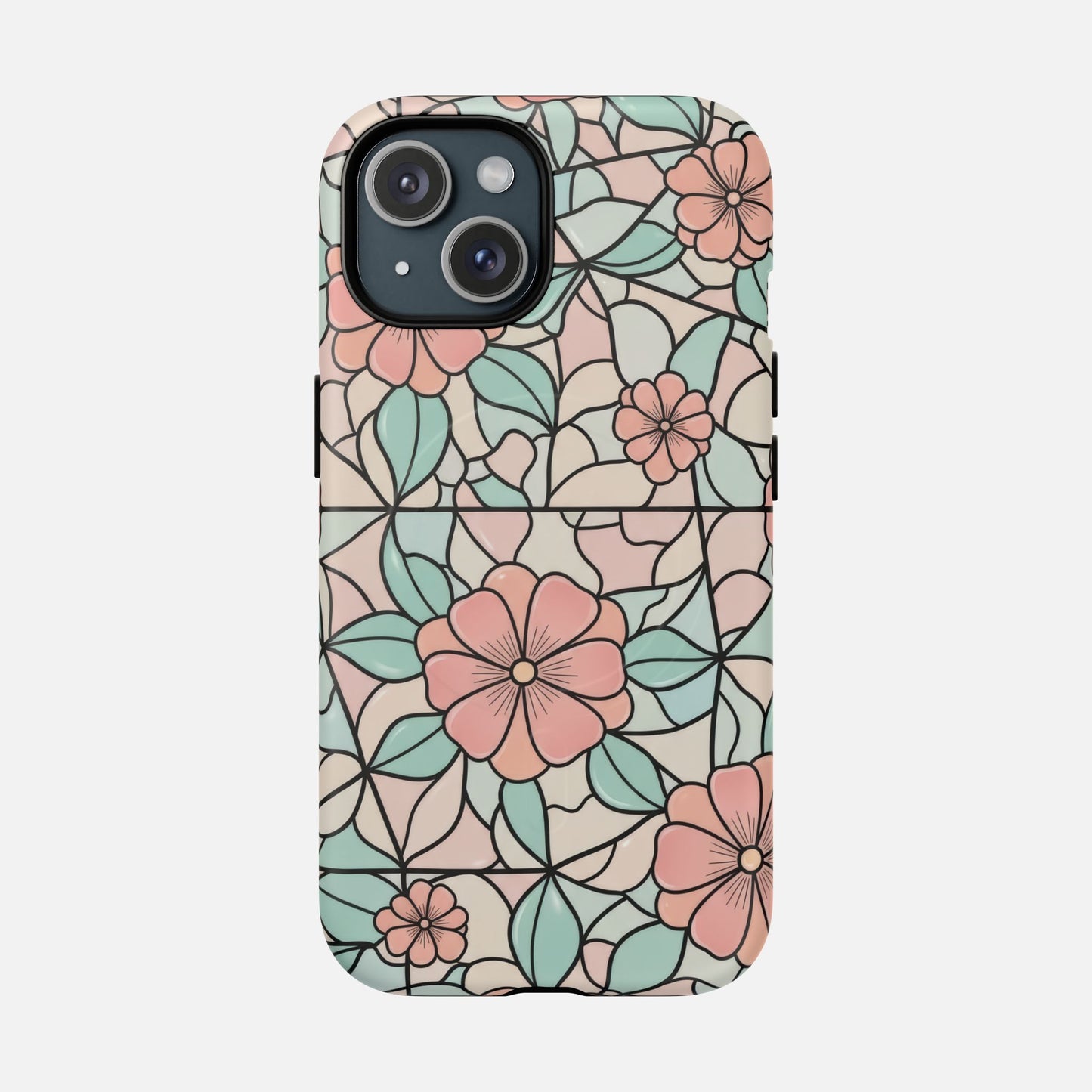 Pastel Floral Mosaic iPhone Case — Tough Magnetic | MagSafe Compatible
