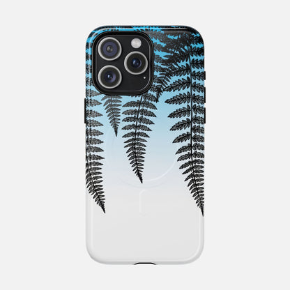Fern Silhouette With Blue Ombre iPhone Case — Tough Magnetic | MagSafe Compatible