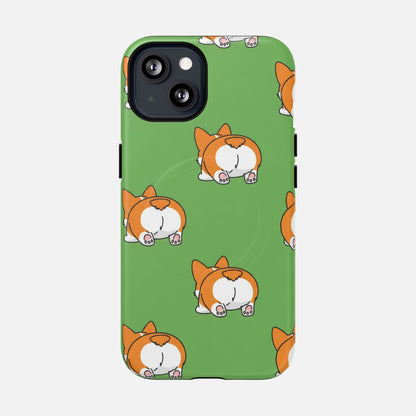 Corgi Bum Magnetic Tough Case — Cute Cartoon Dog Phone Cover iPhone 13 Matte Phone Case