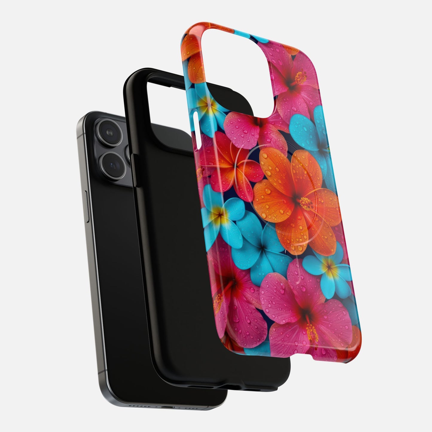 Colorful Tropical Plumeria Floral iPhone Case — Tough Magnetic | MagSafe Compatible