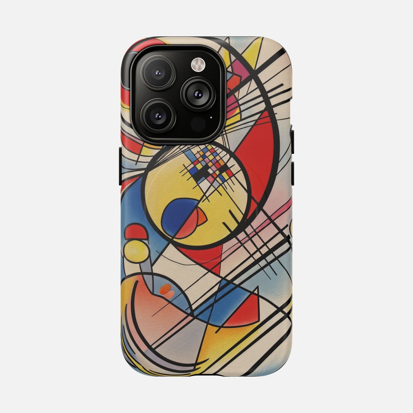 Abstract Geometric Phone Case — Colorful Modern Art Tough Magnetic Case iPhone 14 Pro Matte Phone Case