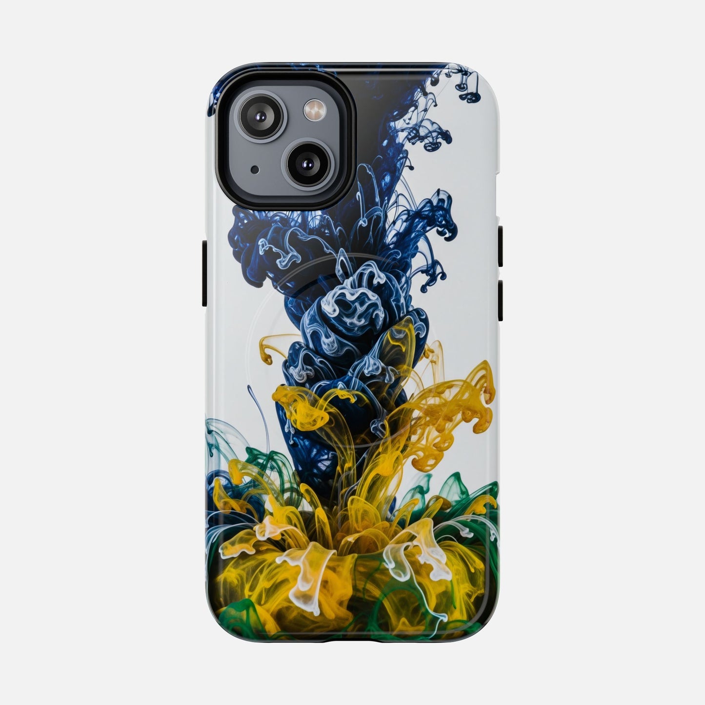 Abstract Ink Splash Tough Magnetic Phone Case iPhone 14 Glossy Phone Case