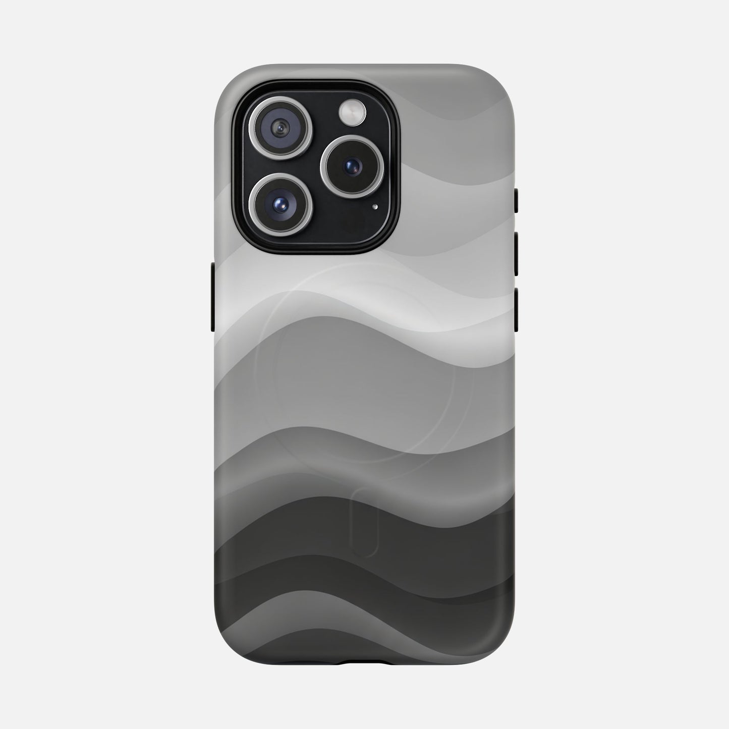Monochrome Wave iPhone Case — Tough Magnetic | MagSafe Compatible