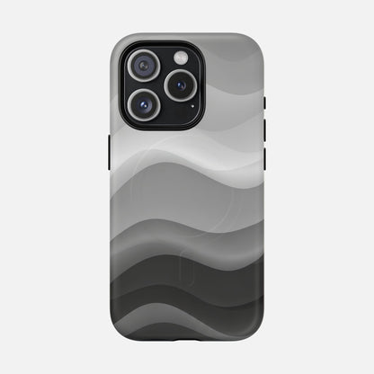 Monochrome Wave iPhone Case — Tough Magnetic | MagSafe Compatible