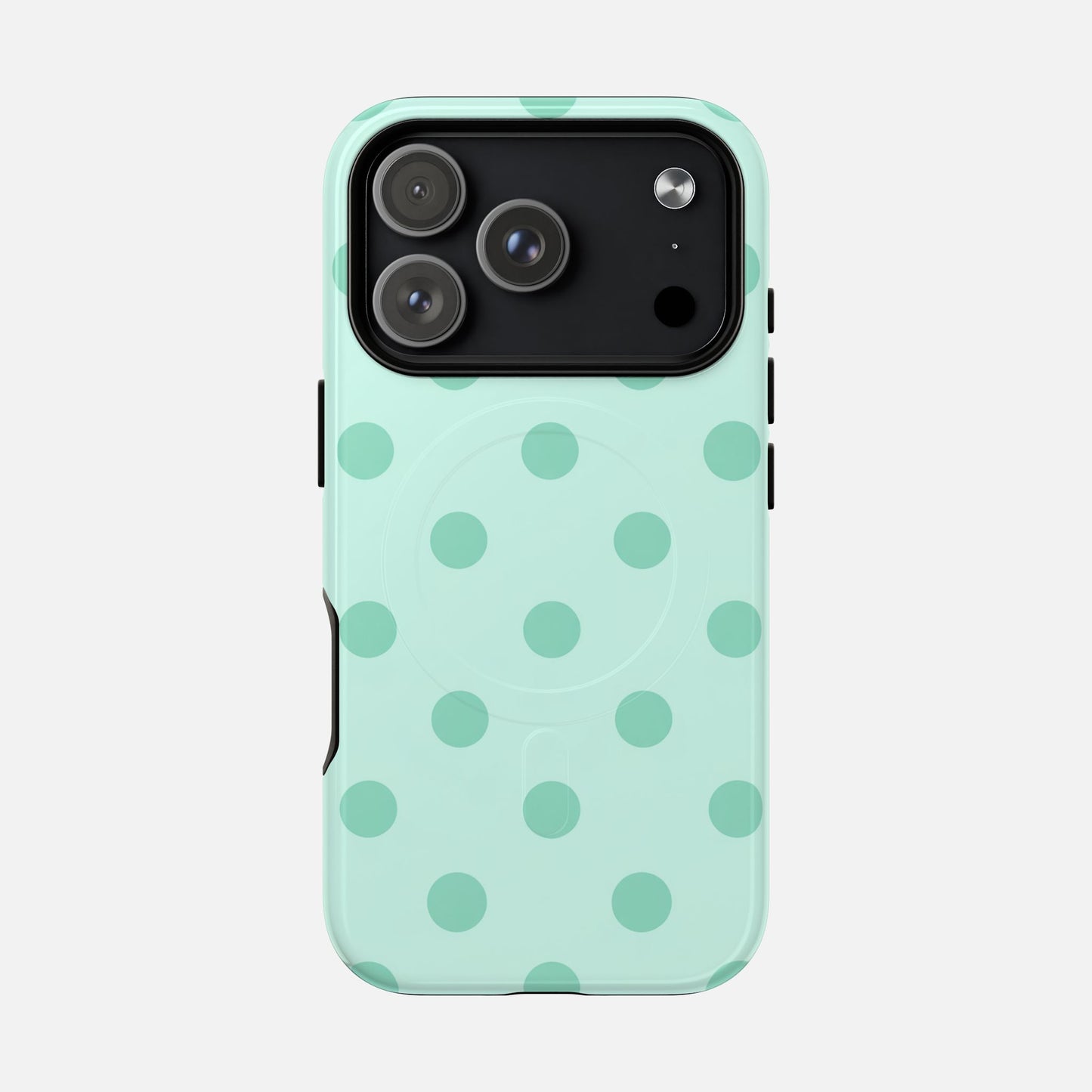 Mint Polka Dot iPhone Case — Tough Magnetic | MagSafe Compatible