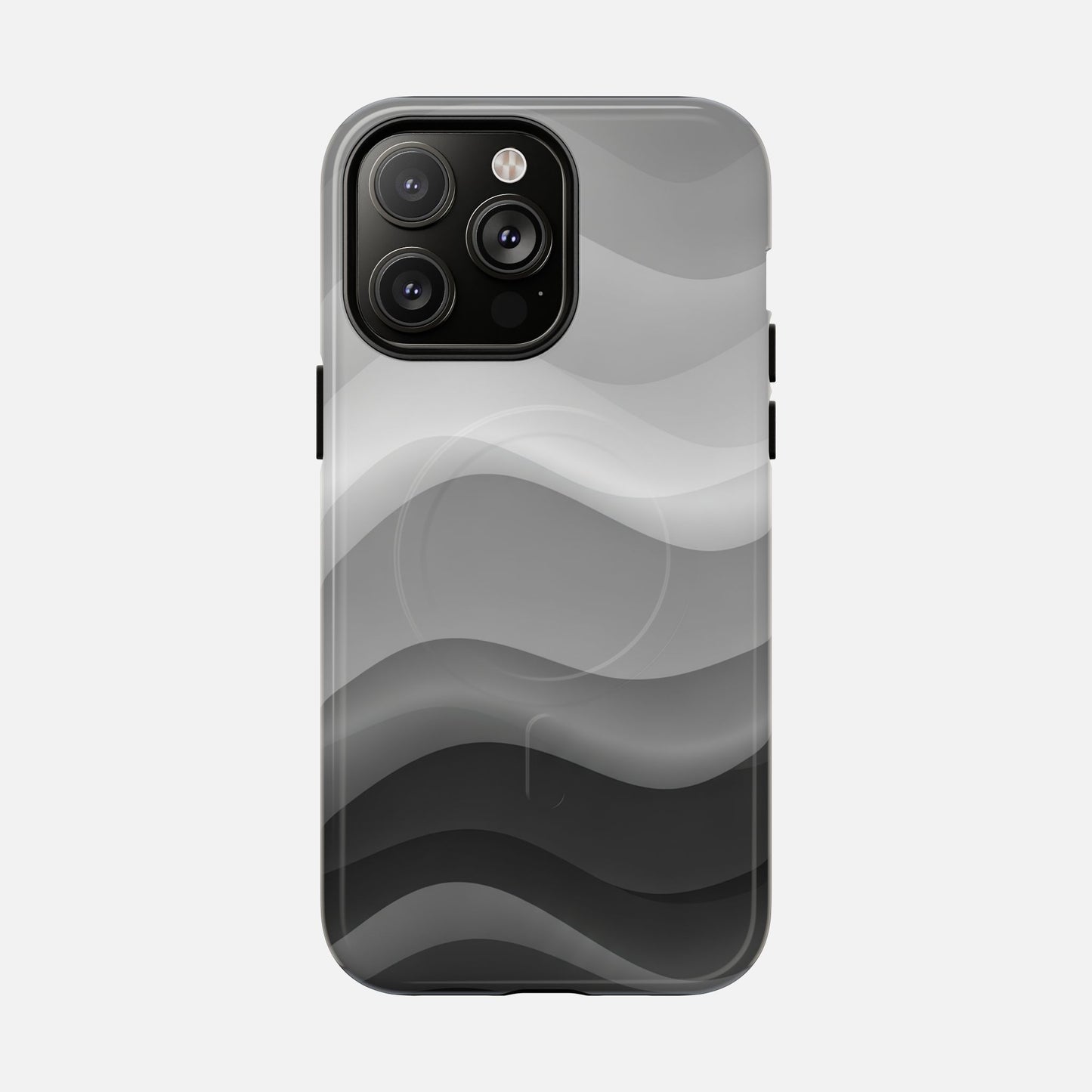 Monochrome Wave iPhone Case — Tough Magnetic | MagSafe Compatible