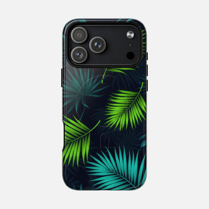 Tropical Palm Tough Magnetic Phone Case — Protective Magnetic iPhone Cover with Green Leaf Design iPhone 17 Pro Max Glossy Phone Case