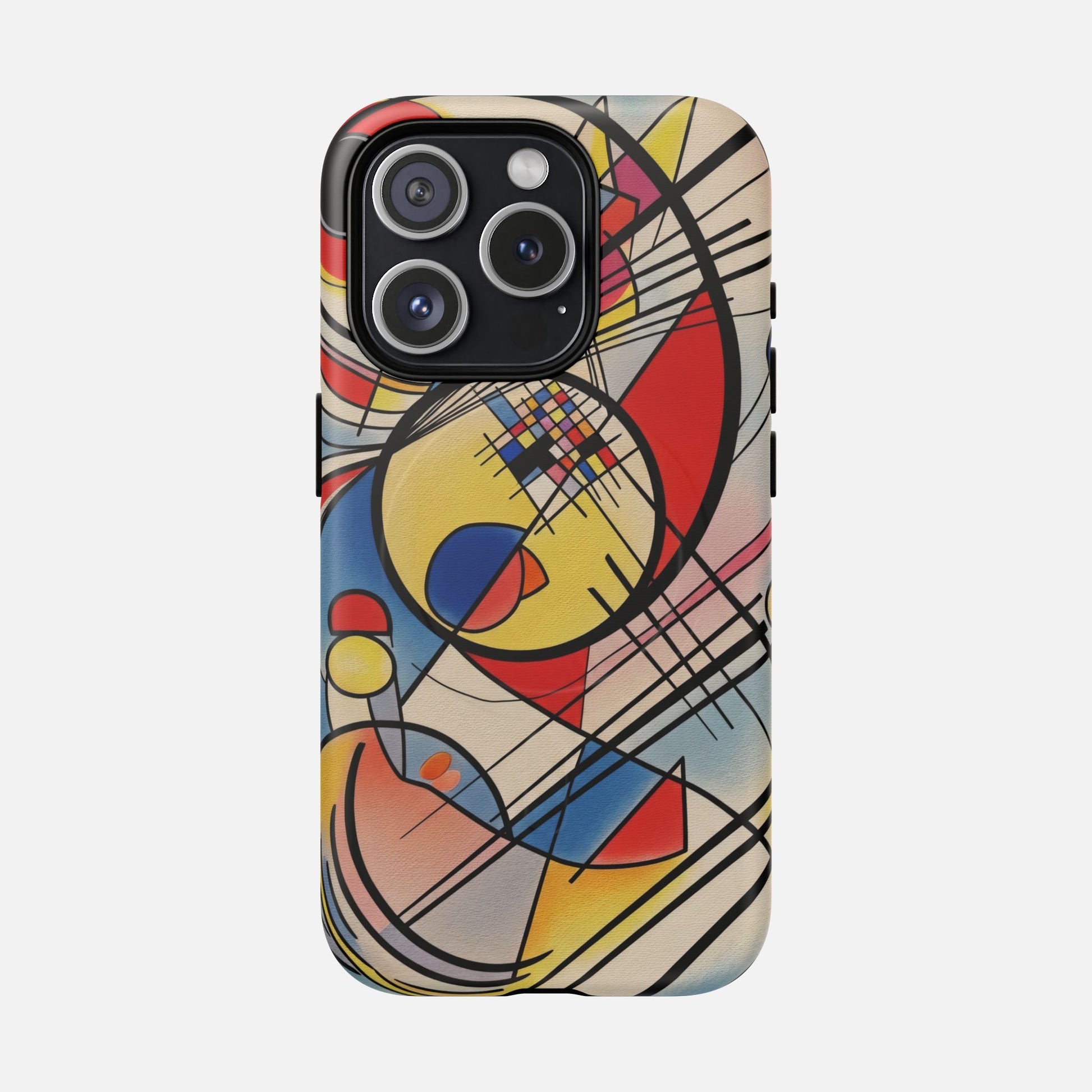 Abstract Geometric Phone Case — Colorful Modern Art Tough Magnetic Case iPhone 15 Pro Matte Phone Case
