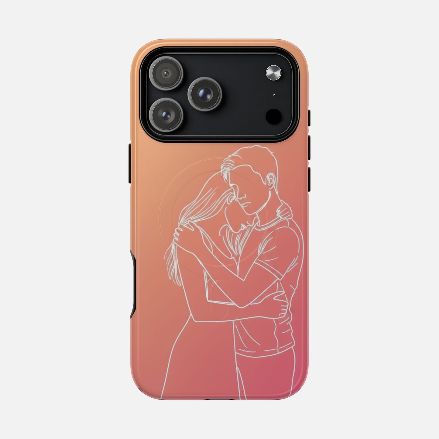 Romantic Outline Couple iPhone Case — Tough Magnetic | MagSafe Compatible