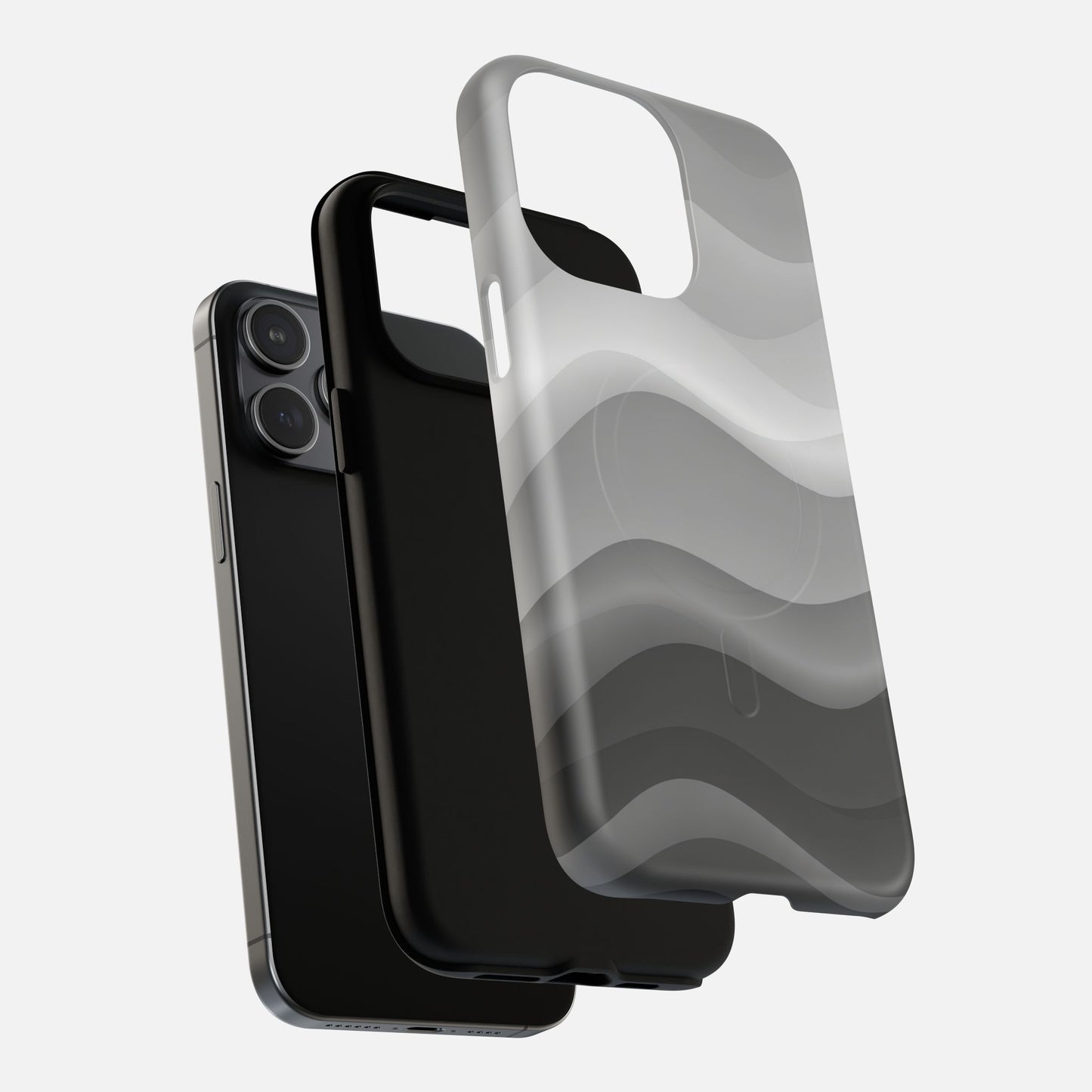 Monochrome Wave iPhone Case — Tough Magnetic | MagSafe Compatible