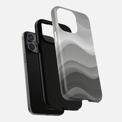 Monochrome Wave iPhone Case — Tough Magnetic | MagSafe Compatible