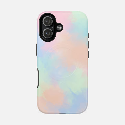 Pastel Watercolor Tough Magnetic Phone Case — Protective MagSafe Compatible Cover iPhone 17 Glossy Phone Case