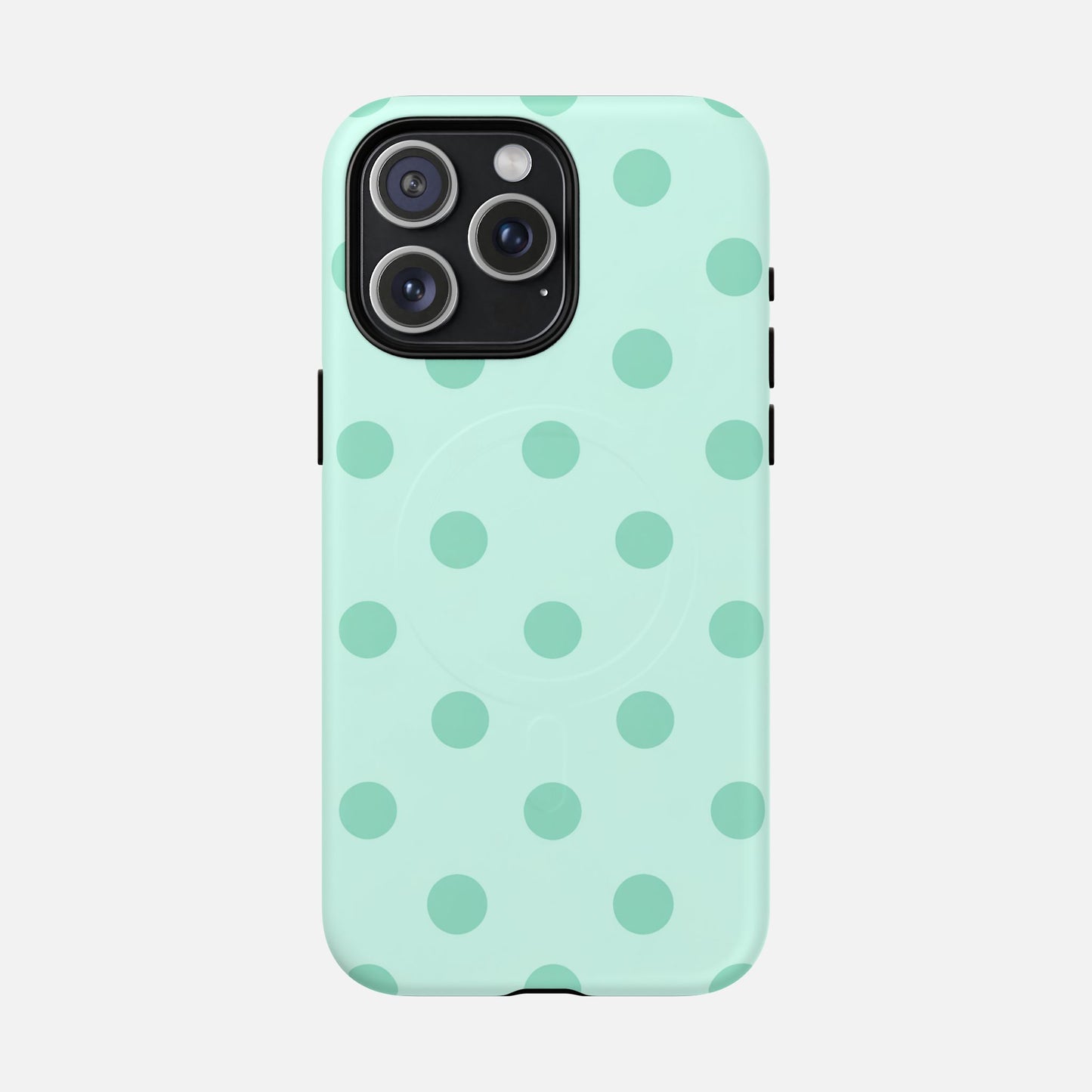 Mint Polka Dot iPhone Case — Tough Magnetic | MagSafe Compatible