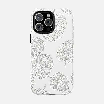Monstera Leaf Clear Tropical Pattern iPhone Case — Tough Magnetic | MagSafe Compatible