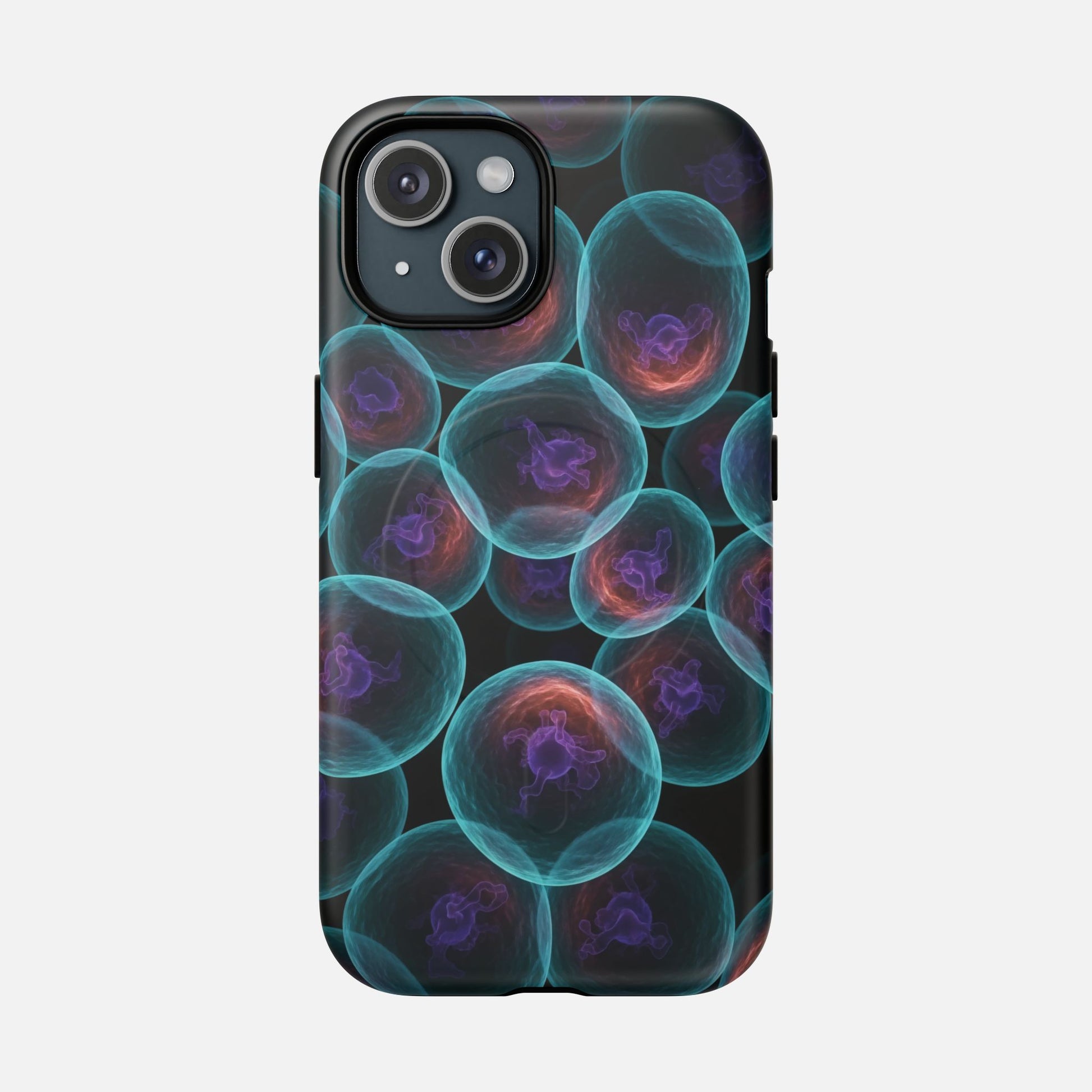 Abstract Neon Bubbles Magnetic Phone Case — Protective Tough Magnetic iPhone Cover iPhone 15 Matte Phone Case