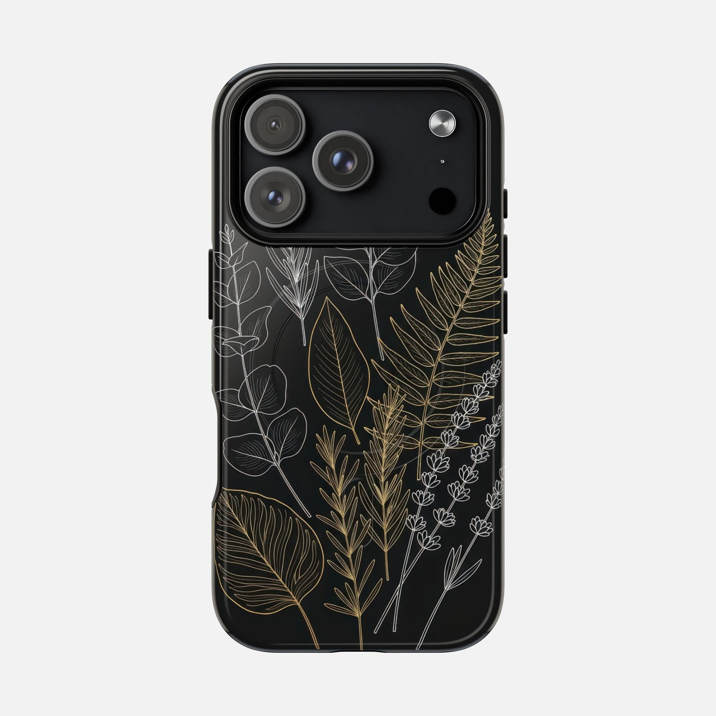 Tough Magnetic Case — Botanical Gold & Silver Fern Phone Cover iPhone 17 Pro Glossy Phone Case