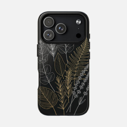 Tough Magnetic Case — Botanical Gold & Silver Fern Phone Cover iPhone 17 Pro Glossy Phone Case