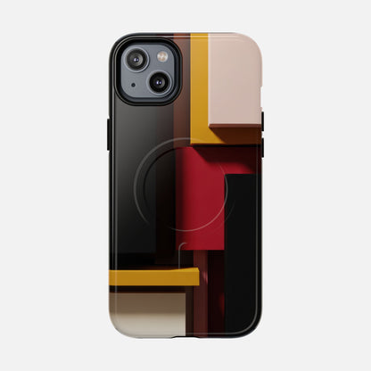 Retro Geometric Abstract iPhone Case — Tough Magnetic | MagSafe Compatible
