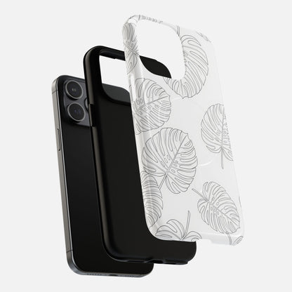 Monstera Leaf Clear Tropical Pattern iPhone Case — Tough Magnetic | MagSafe Compatible