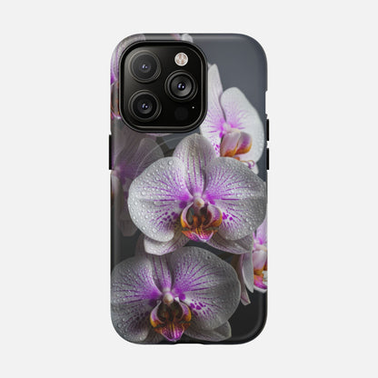 Orchid Bloom Tough Magnetic Phone Case — Waterdrop Floral Protection iPhone 14 Pro Matte Phone Case