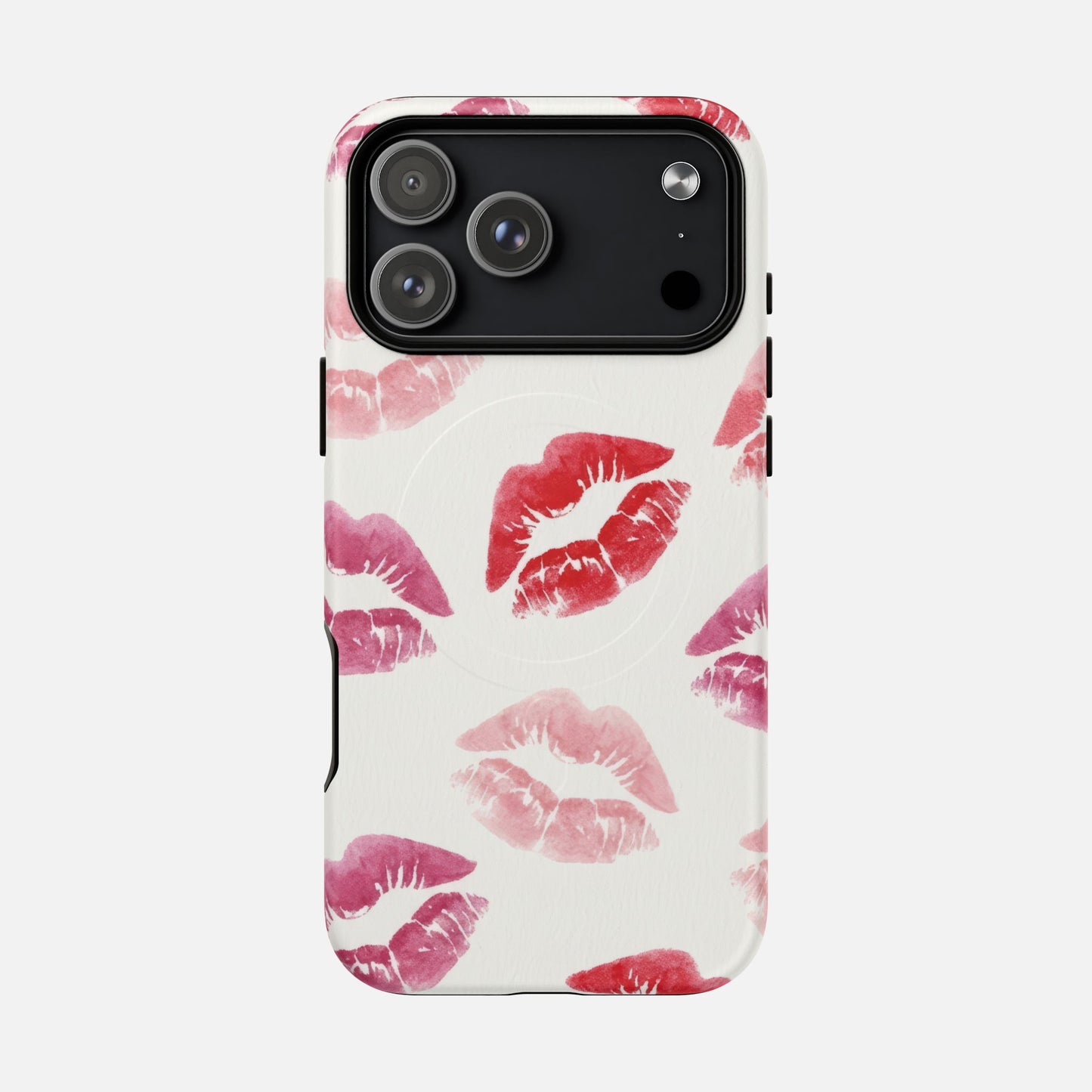 Pink Kiss Print iPhone Case — Tough Magnetic | MagSafe Compatible