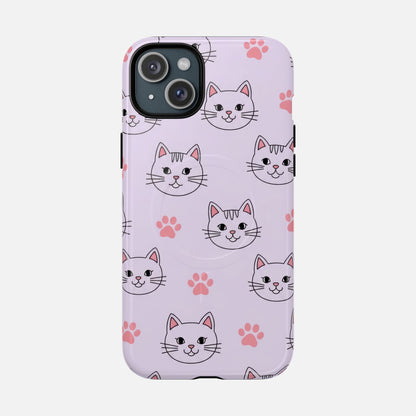 Cute Pink Cat Paw iPhone Case — Tough Magnetic | MagSafe Compatible