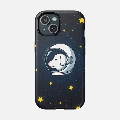 Cute Space Puppy With Stars iPhone Case — Tough Magnetic | MagSafe Compatible