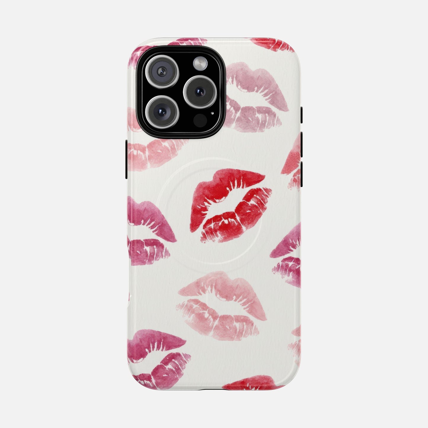 Pink Kiss Print iPhone Case — Tough Magnetic | MagSafe Compatible
