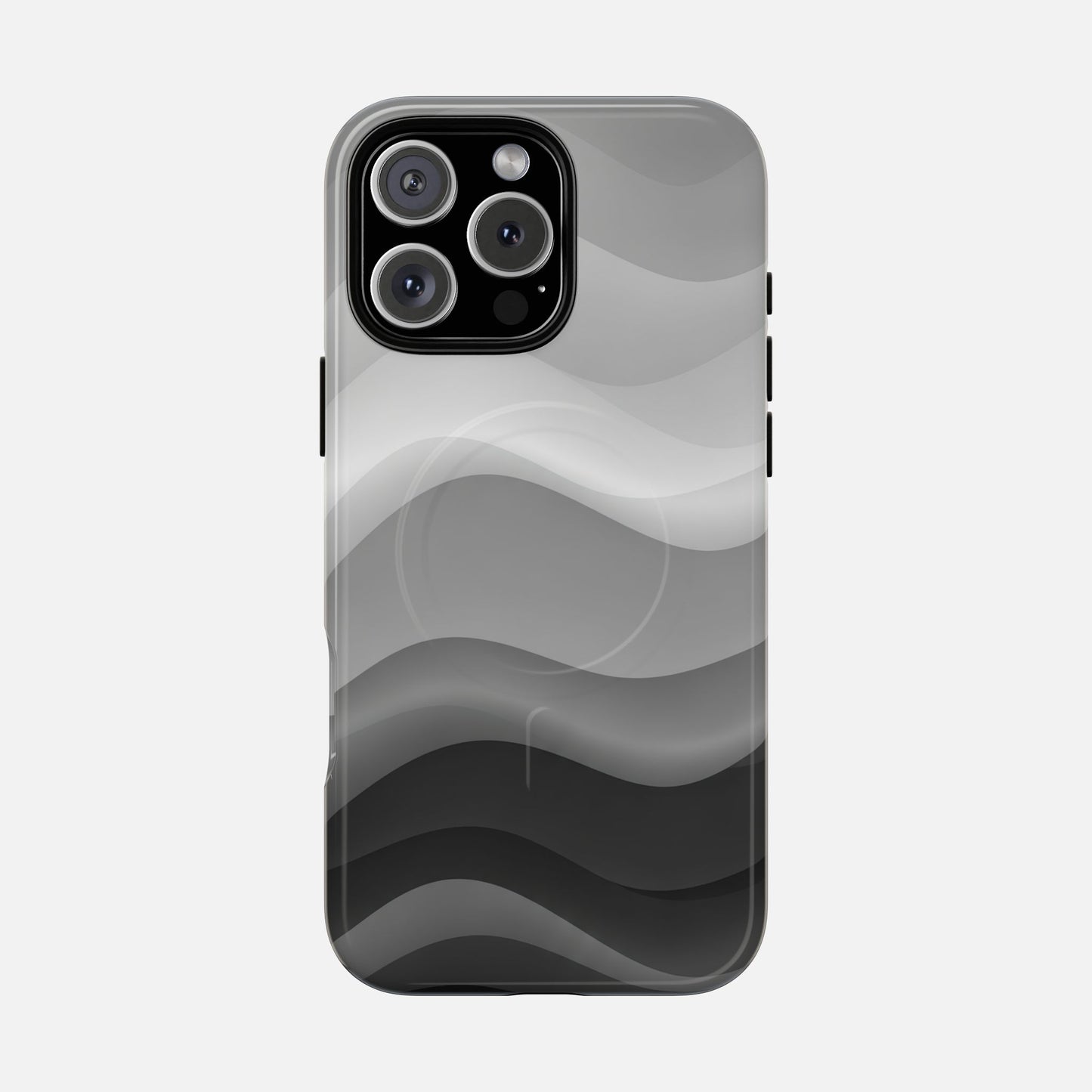 Monochrome Wave iPhone Case — Tough Magnetic | MagSafe Compatible