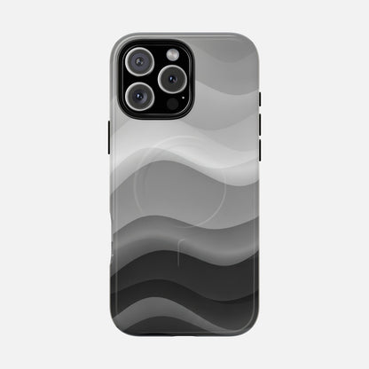 Monochrome Wave iPhone Case — Tough Magnetic | MagSafe Compatible