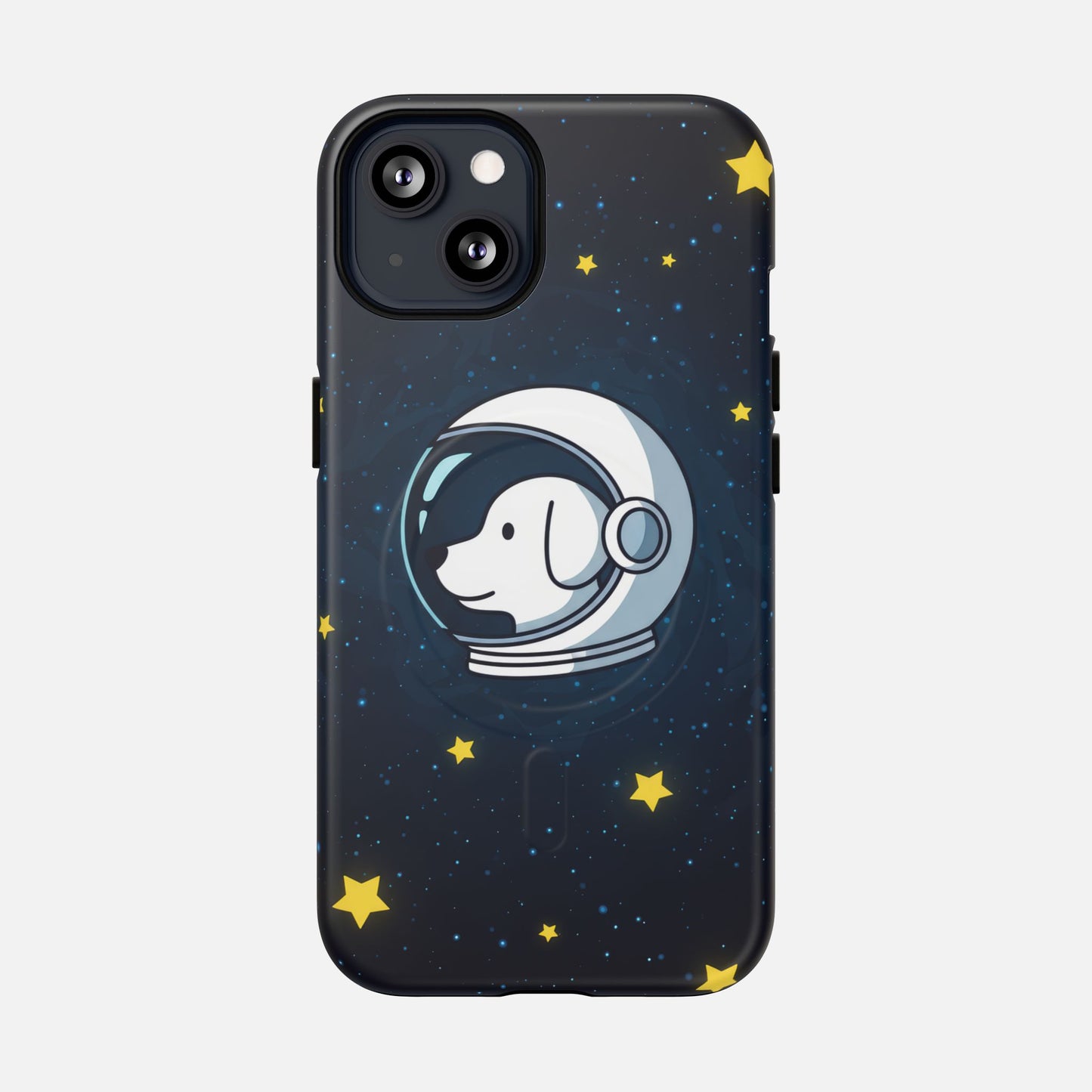 Astronaut Dog Magnetic Phone Case — Cute Space Puppy iPhone Cover with Stars iPhone 13 Matte Phone Case