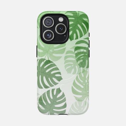 Green Monstera Leaf iPhone Case — Tough Magnetic | MagSafe Compatible