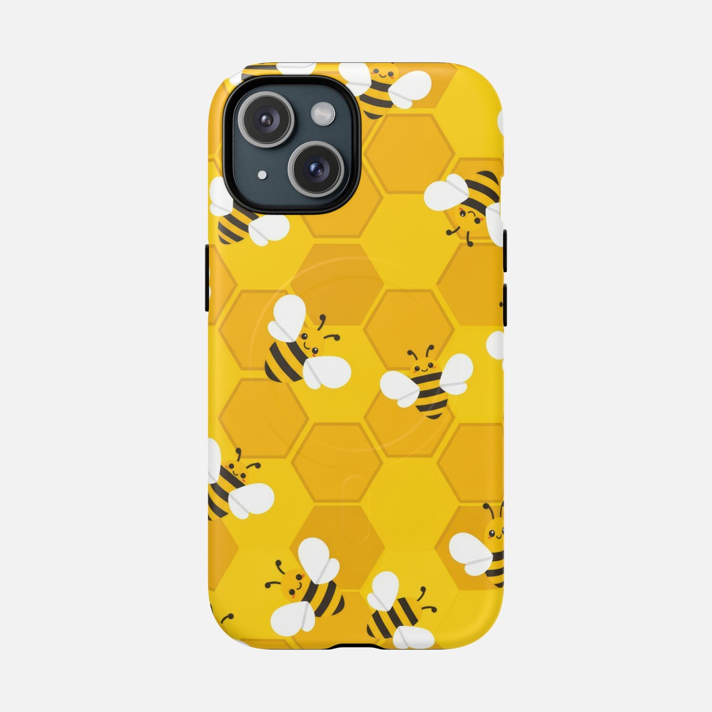 Cute Yellow Bumblebee iPhone Case — Tough Magnetic | MagSafe Compatible