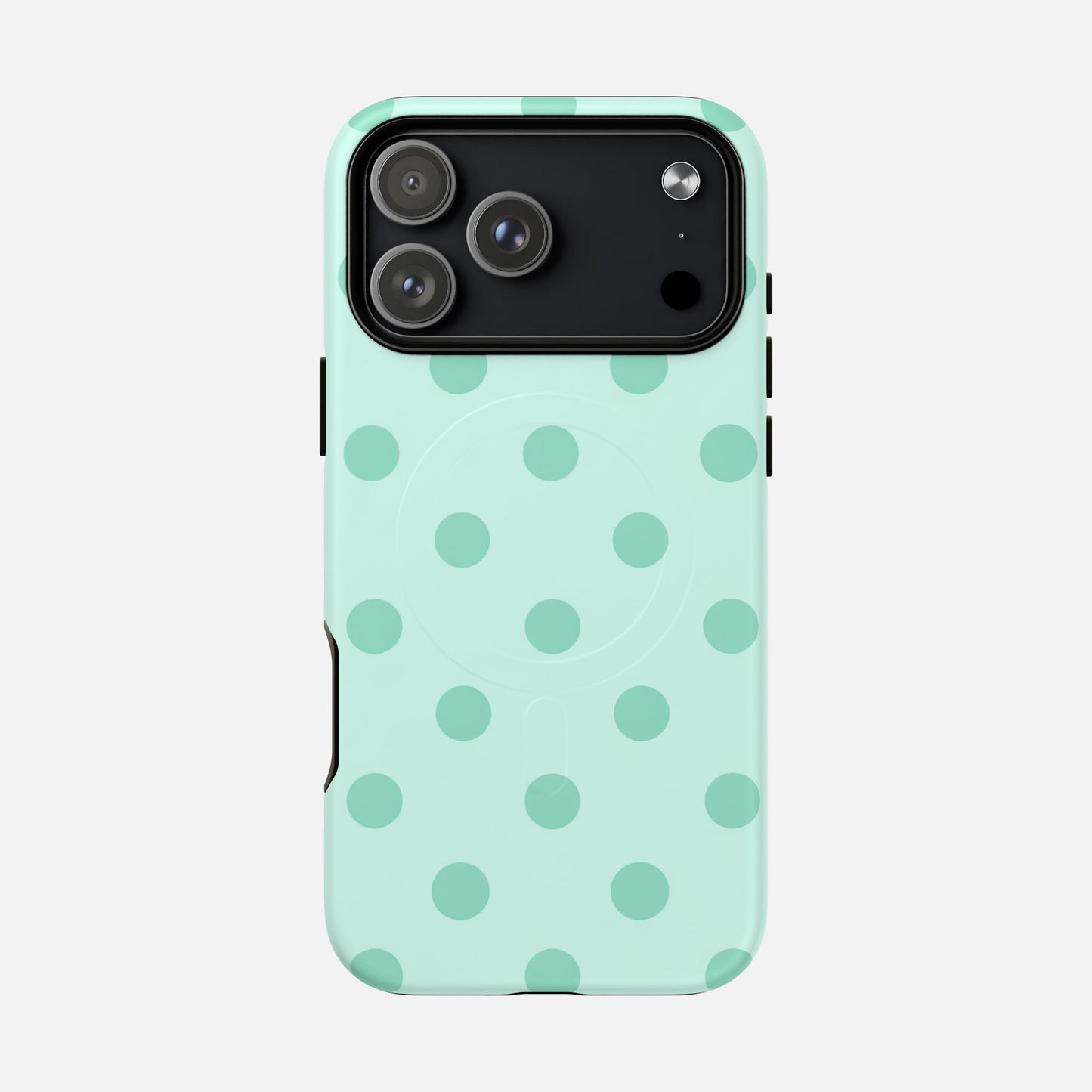 Mint Polka Dot iPhone Case — Tough Magnetic | MagSafe Compatible
