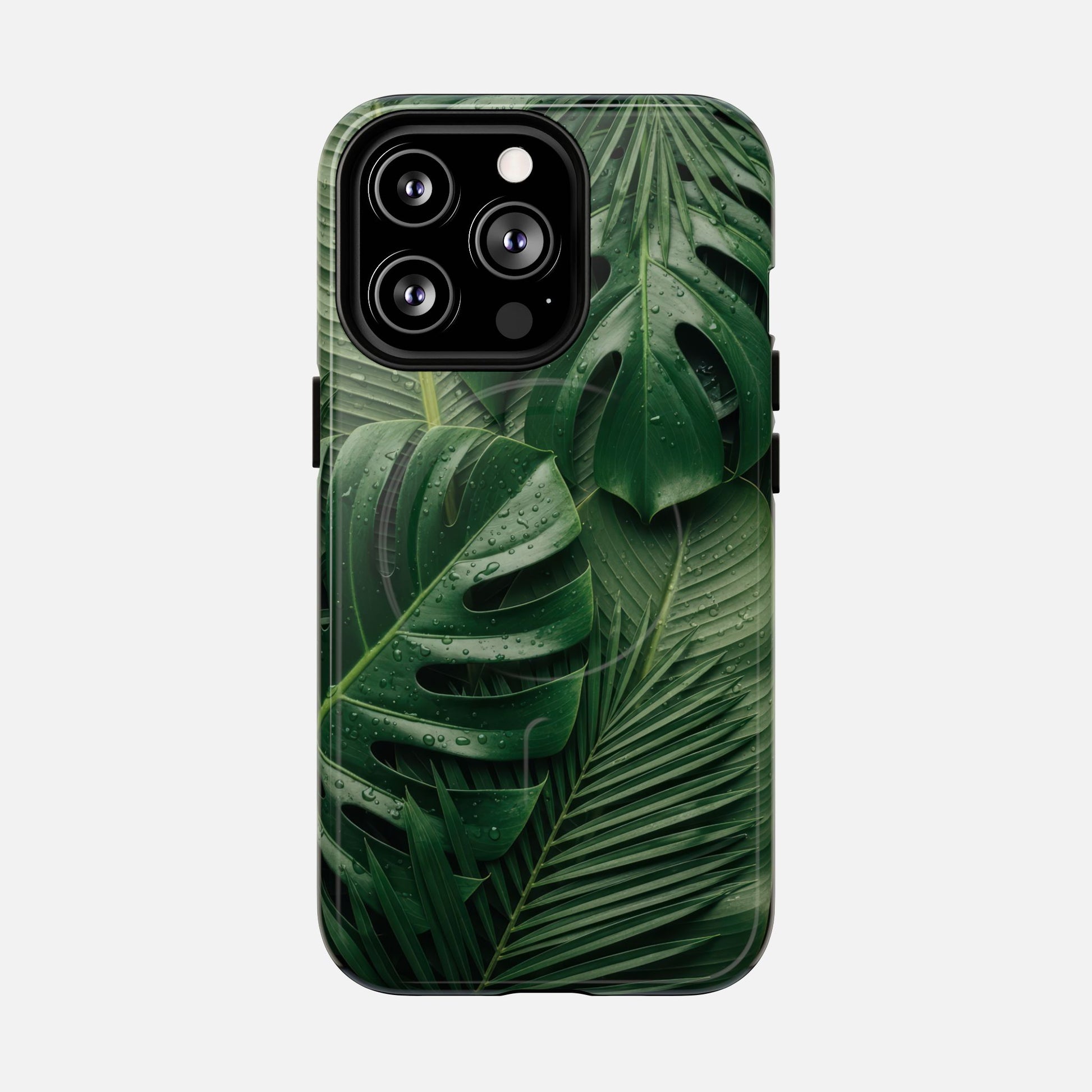 Tropical Monstera Magnetic Phone Case — Tough Protective iPhone Cover iPhone 13 Pro Glossy Phone Case