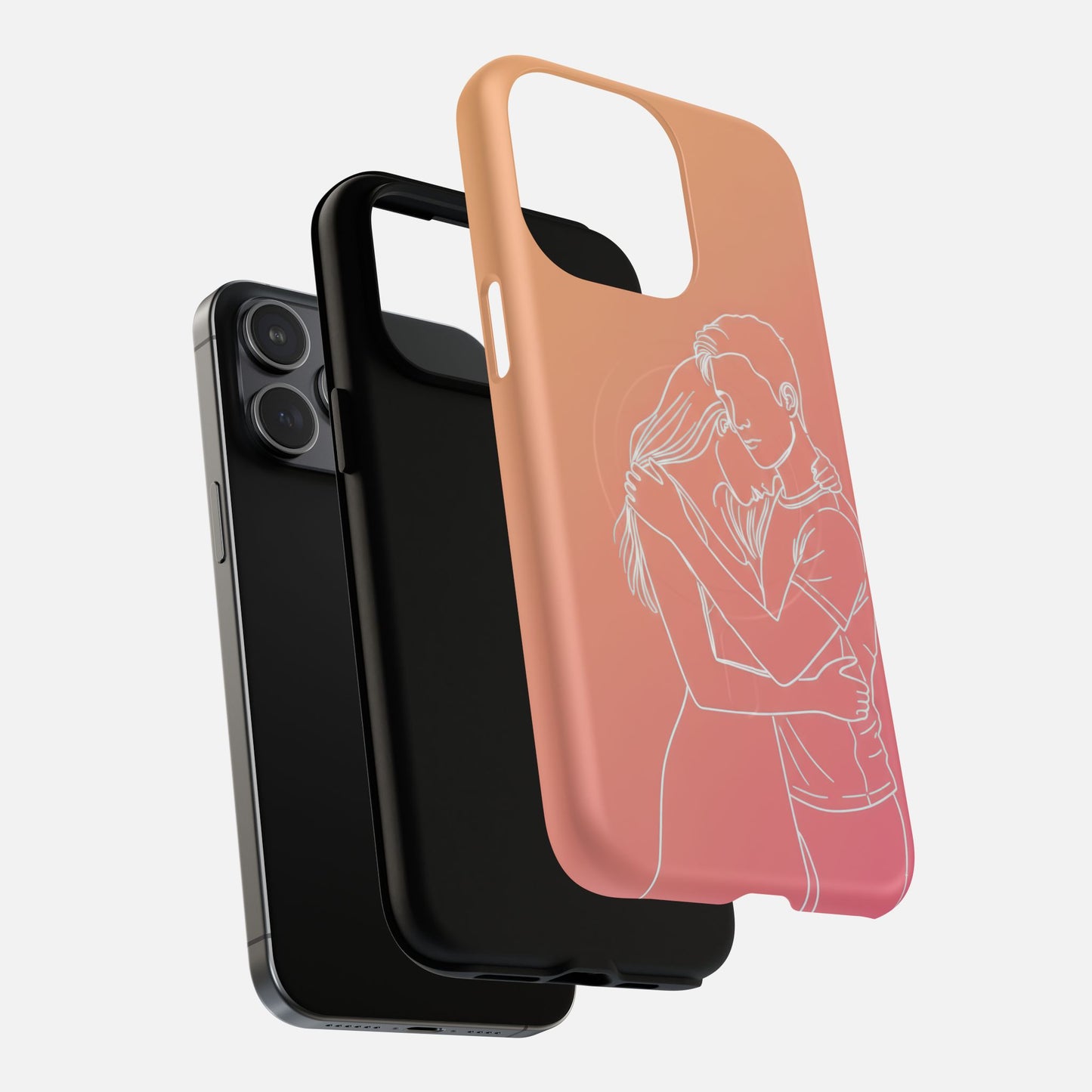 Romantic Outline Couple iPhone Case — Tough Magnetic | MagSafe Compatible